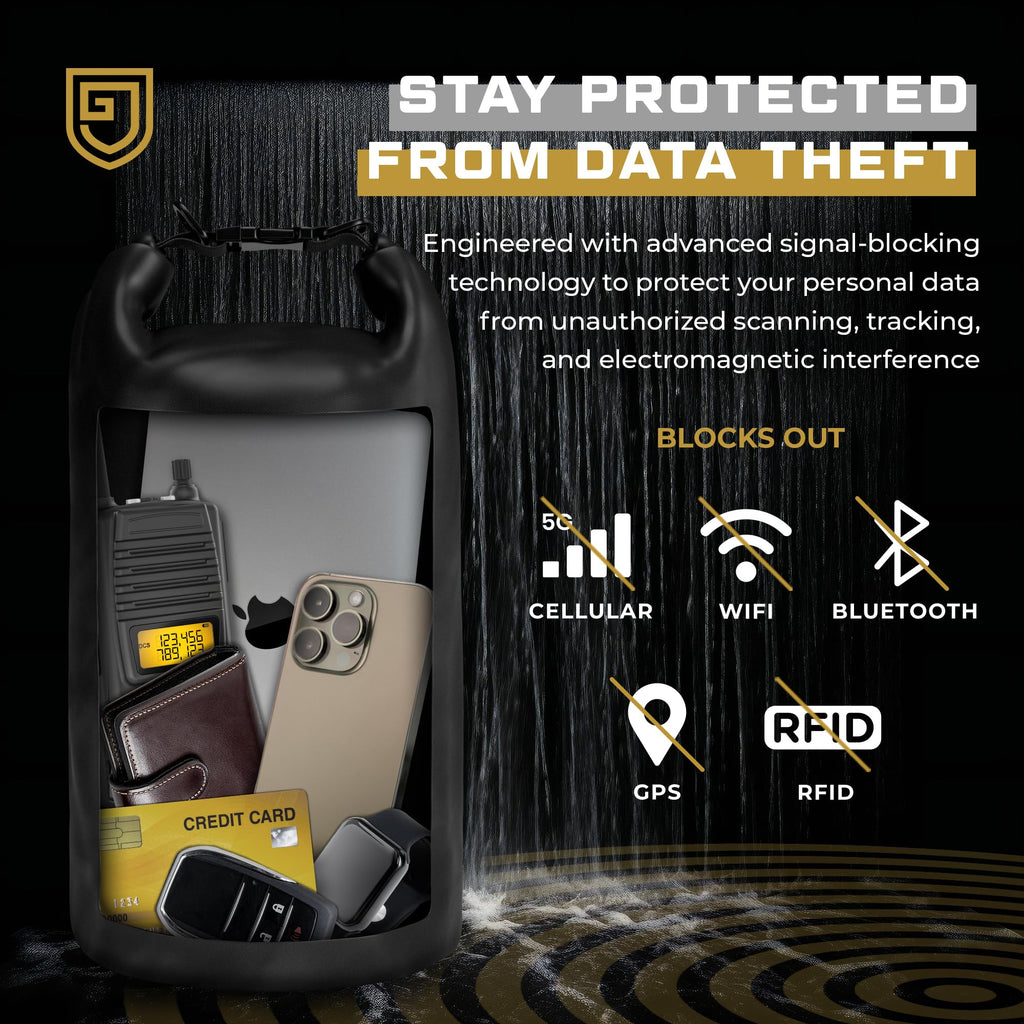 Gardava Faraday Bag, Military Grade Shield Bag, Waterproof Emp Cage, Dry Bag For Laptops & Phones, Go Dark Large Faraday Bags