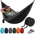 Durable Hammock 400 Lb Capacity, Lightweight Nylon Camping Hammock Chair - Double Or Single Sizes W/ Tree Straps And Attached Ca