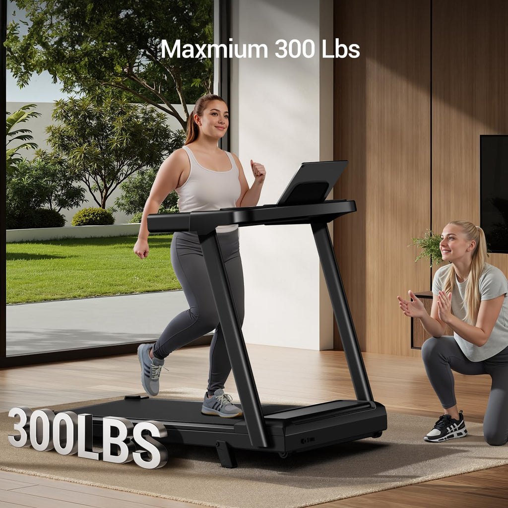16% Incline Treadmill with Handle, 3-in-1 Portable Treadmills for Home and Office, Foldable Treadmills with 300 Lbs Weight Capac