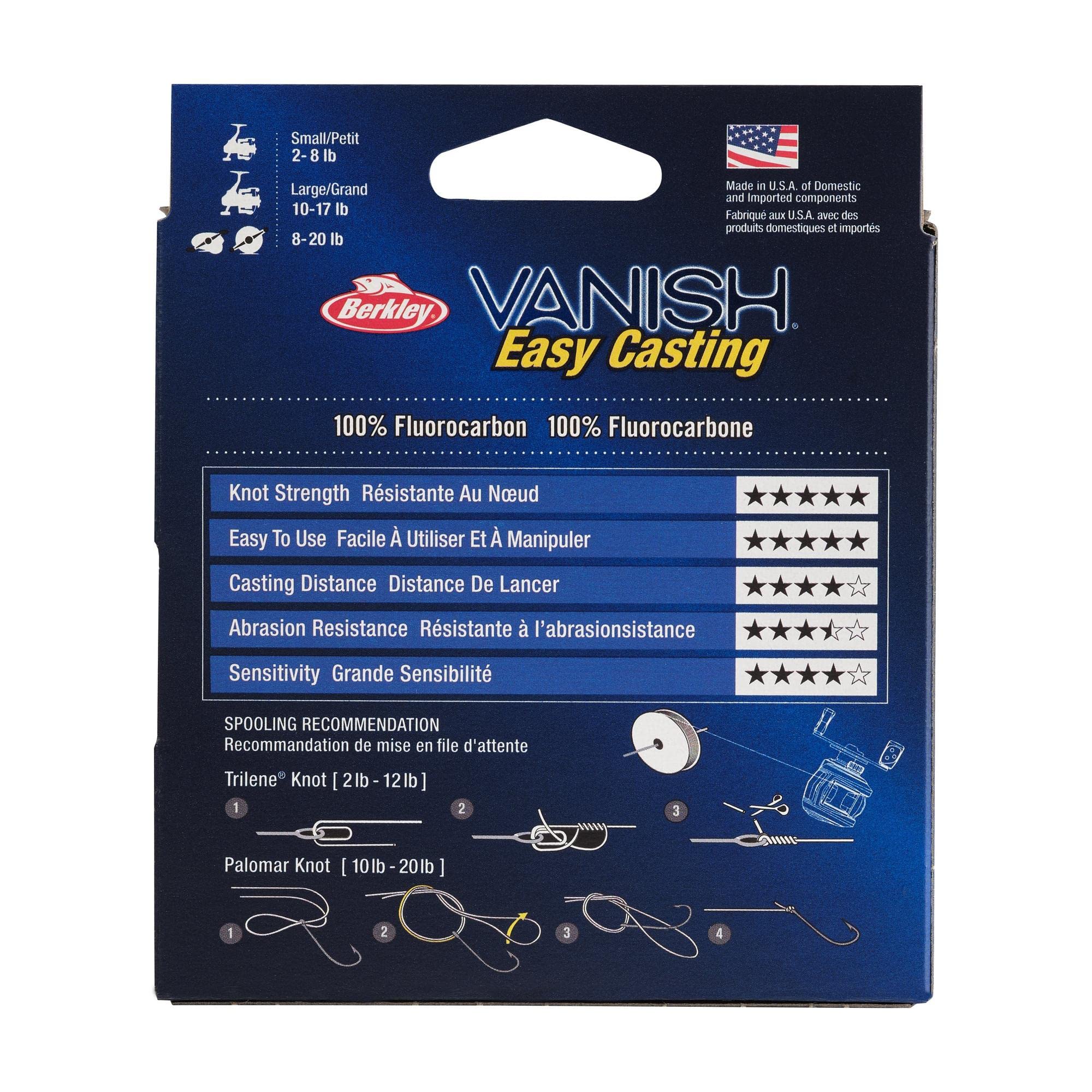 Berkley Vanish, Clear, 20Lb | 9Kg, 250Yd | 228M Fluorocarbon Fishing Line, Suitable For Saltwater And Freshwater Environments