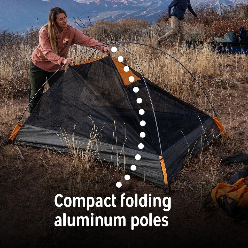 Kelty Grand Mesa 2P Backpacking Tent - 3 Season 2 Man Camping Thru Hiking Shelter, Aluminum Poles, Single Door + Vestibule, 2024
