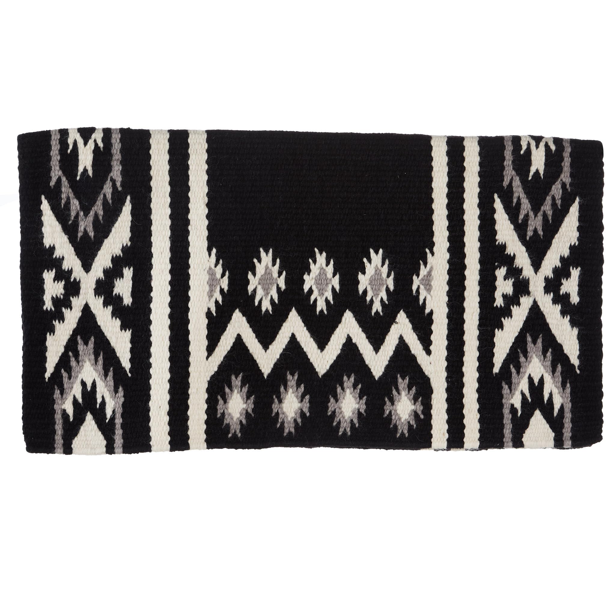 Mayatex New Phoenix Saddle Blanket, Black/Ash/Cream, 38 X 34-Inch