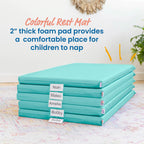 Ecr4Kids Softzone Rainbow Rest Mat, 2In, Sleeping Pad, Seafoam, 5-Piece