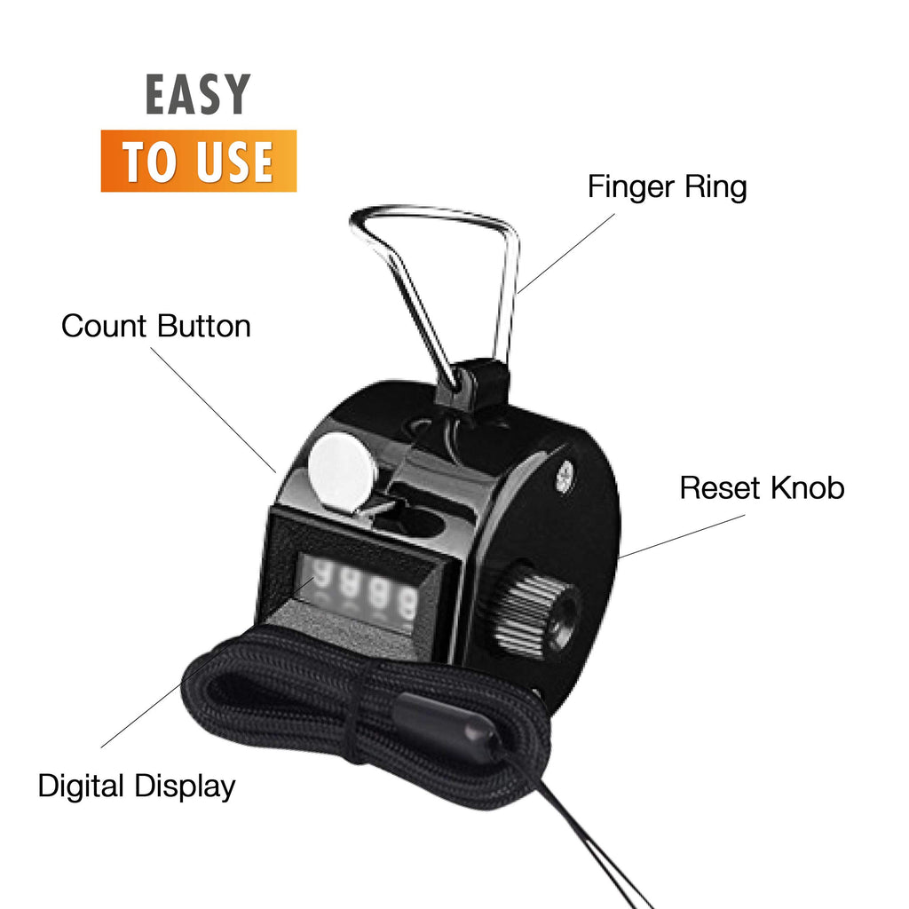 Hand Pitch Tally Counter Clicker -6 Pack Handheld People Lap Counter Clickers With 6 Lanyard And 2 Carabiners-Assorted Color Man
