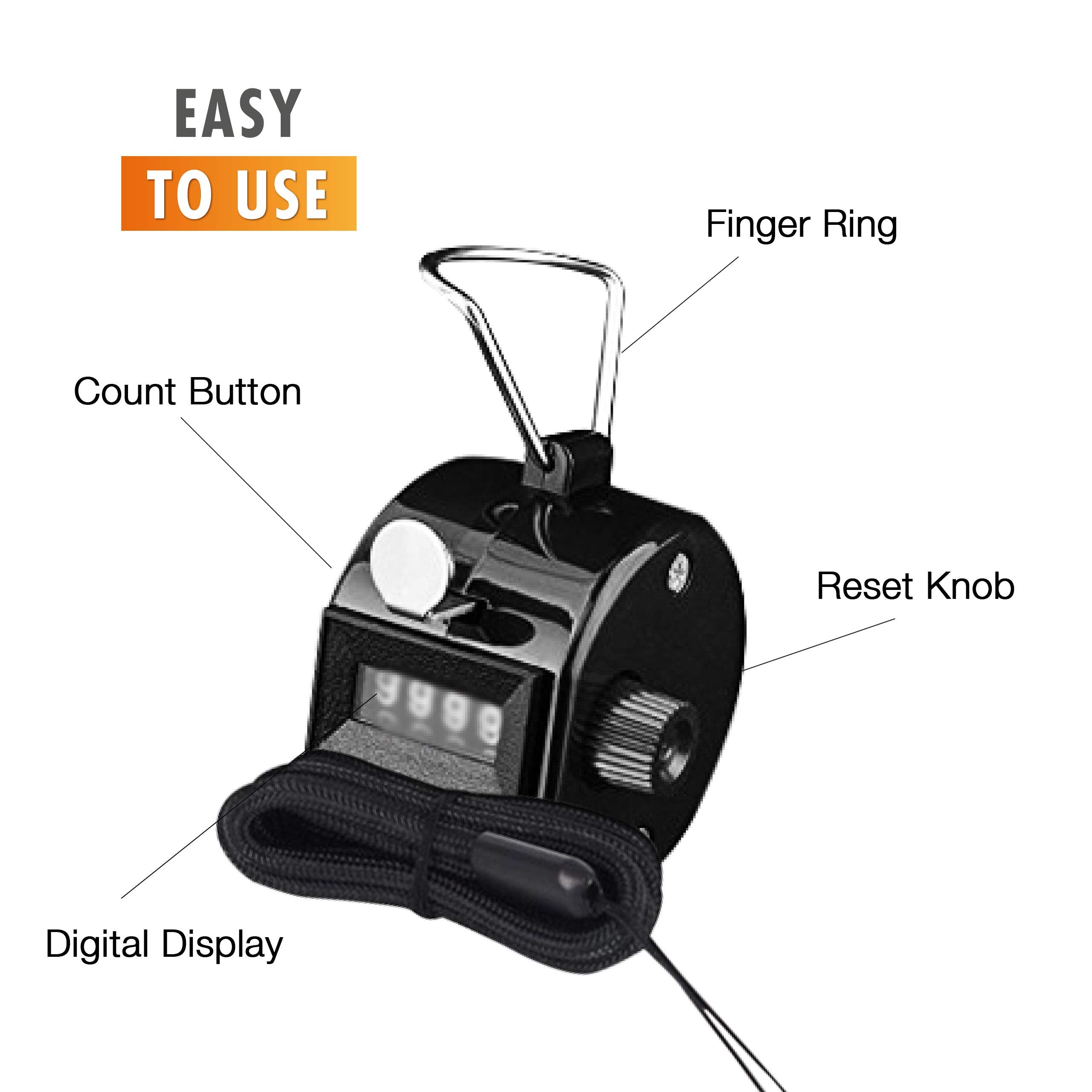 Hand Pitch Tally Counter Clicker -6 Pack Handheld People Lap Counter Clickers With 6 Lanyard And 2 Carabiners-Assorted Color Man