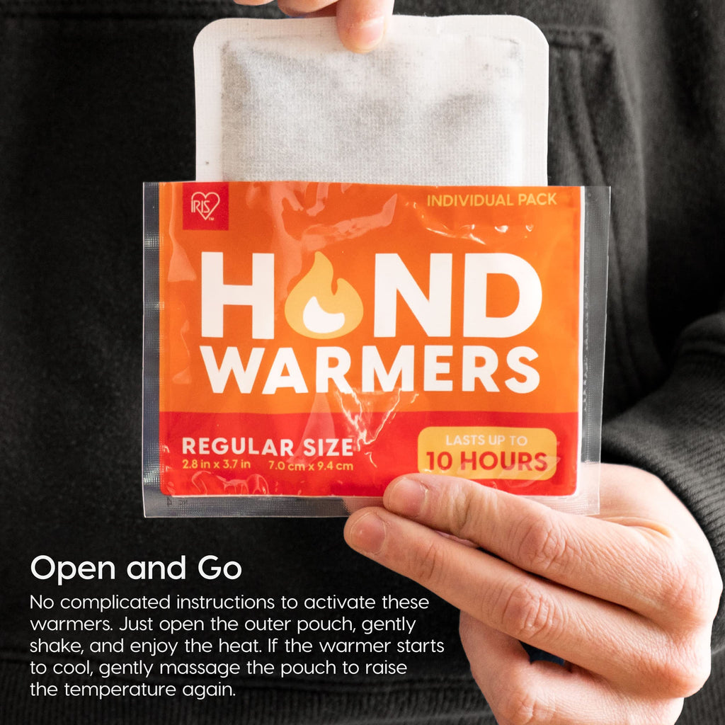 Iris Usa Hand Warmers - Large, 60 Individual Warmers, Long-Lasting Up To 18 Hours For Warm And Hot Hands - On The Go, Disposable