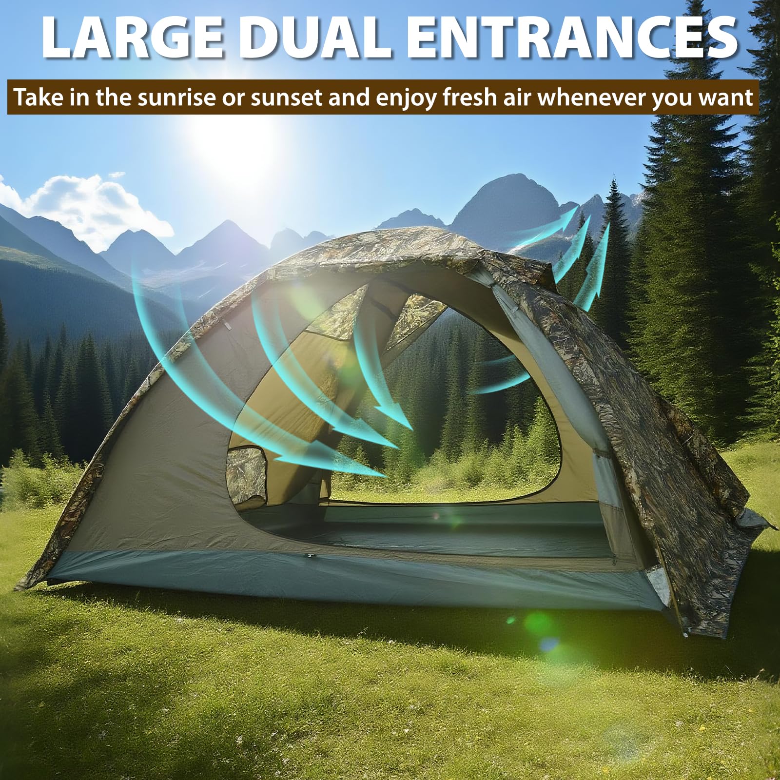 Geertop 4-Person Camping Tent 4 Season Waterproof Family Tent Lightweight Backpacking Tent Easy Setup For Hiking Outdoor Travel