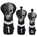 Caiobob Mytag Golf Skull Skeleton Head Cover Golf Club Black Leather Headcovers Set Fits Driver Fairway Wood Hybrid (1Pc Fairway