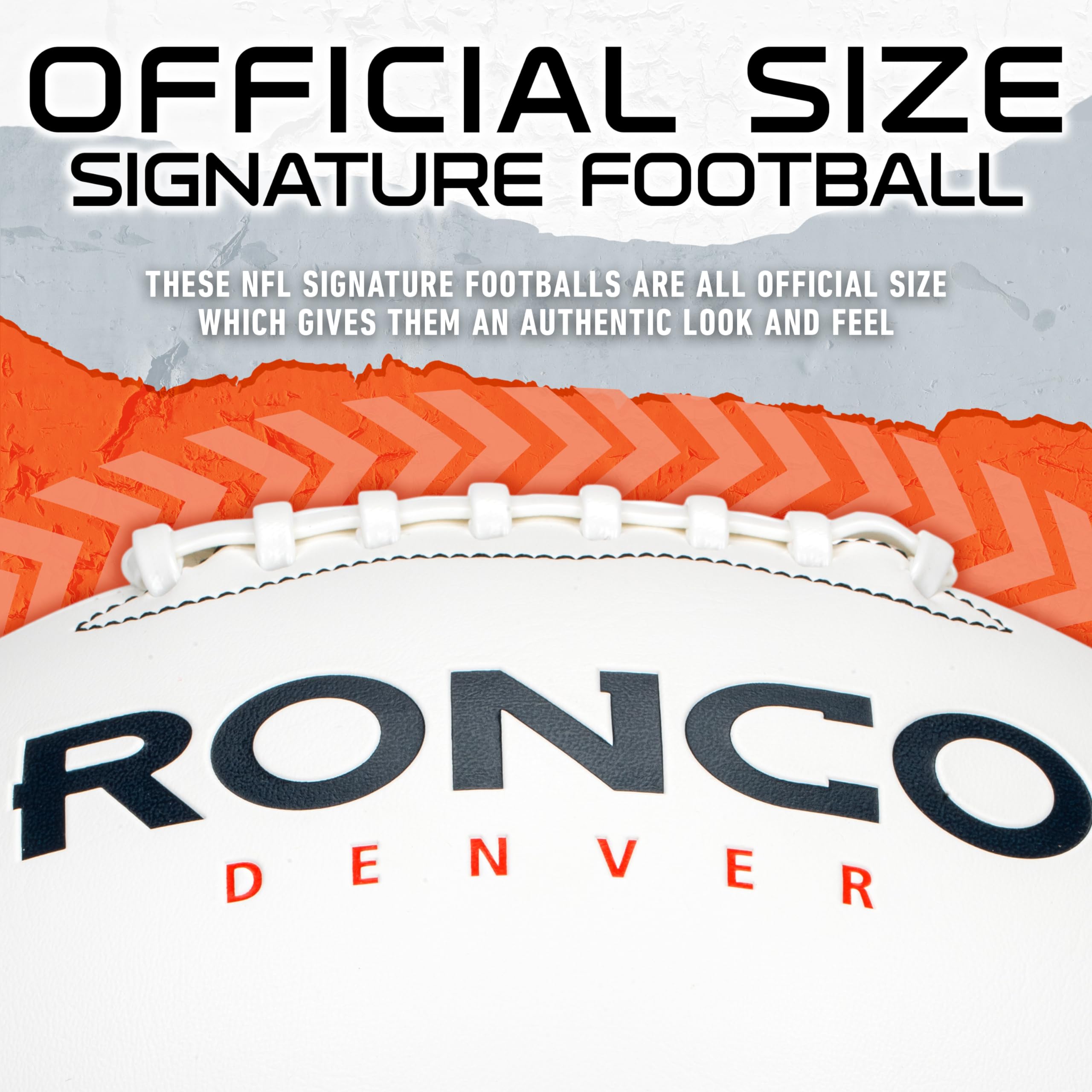 Franklin Sports Nfl Denver Broncos Autograph Football - Official Size White Panel Souvenir Football For Autographs + Signatures