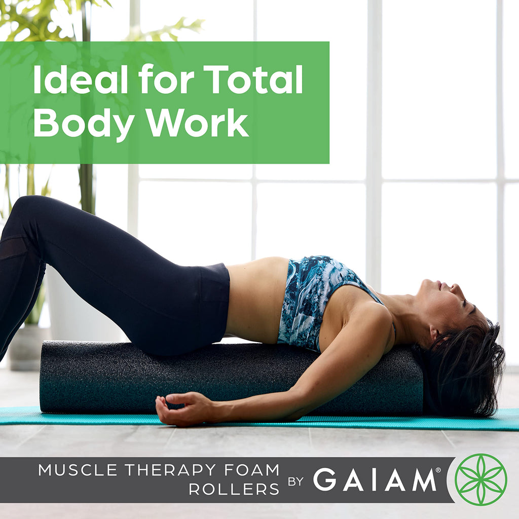 Gaiam Restore Marbled Foam Roller For Muscle Massage - 18'' Muscle Massager For Stimulation - Total Body Pain Relief, Back, Neck