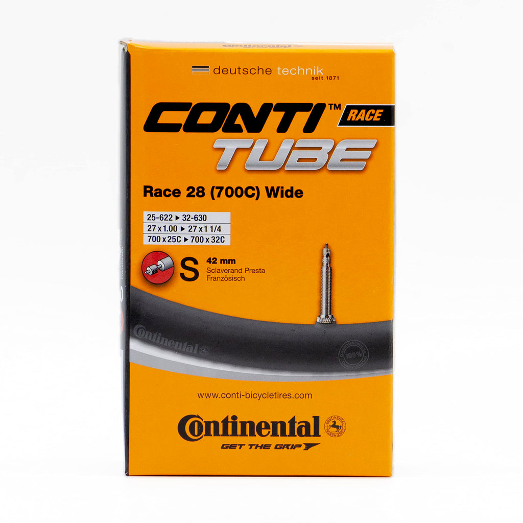Continental 42Mm Presta Valve Tube, Black, 700 X 25C-32C, Race 28-(700C)-Wide