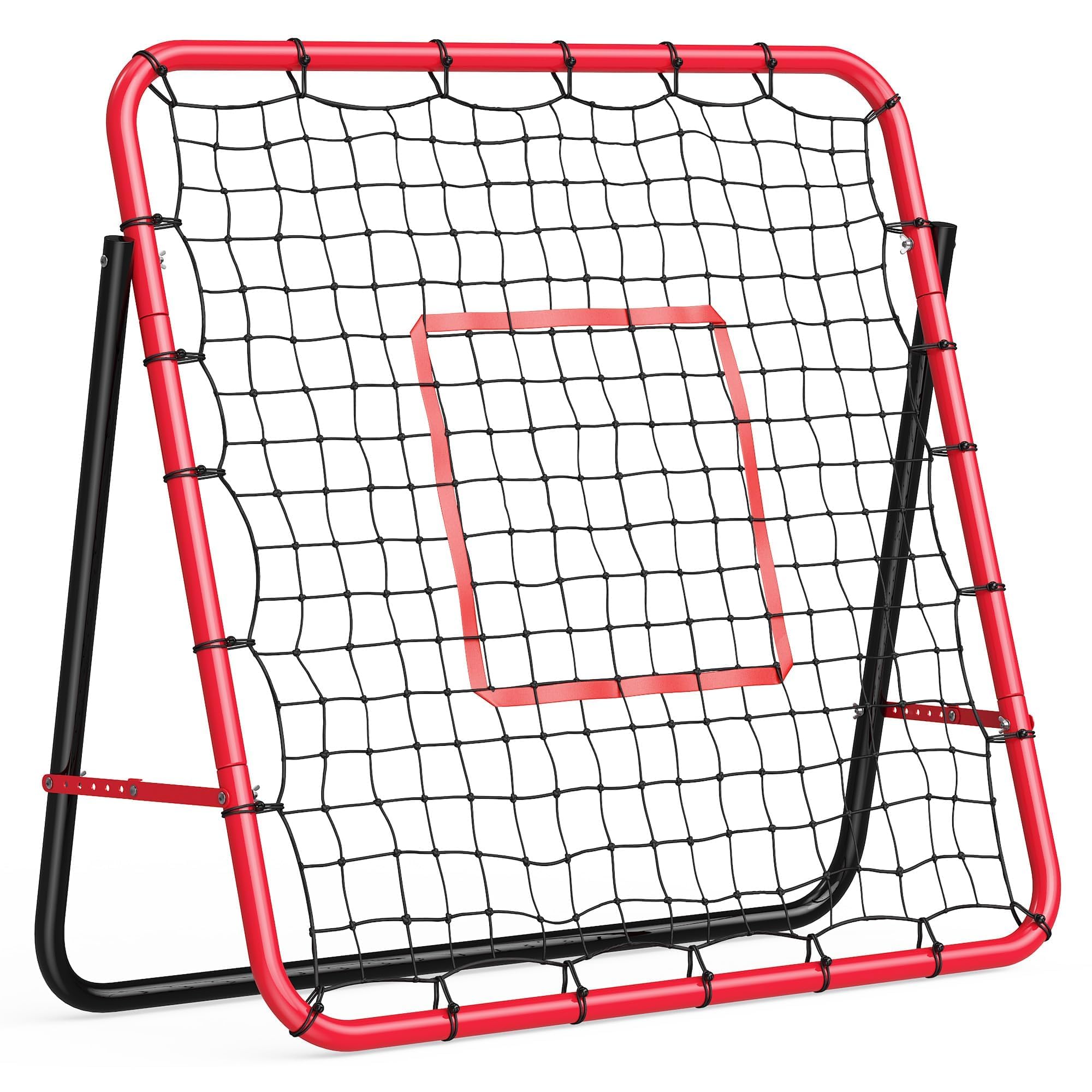 Rebounder Net with Quick-Switch Angle, Soccer/Baseball/Volleyball Pitchback Trainer for Control & Passing Practice, Easy Setup G