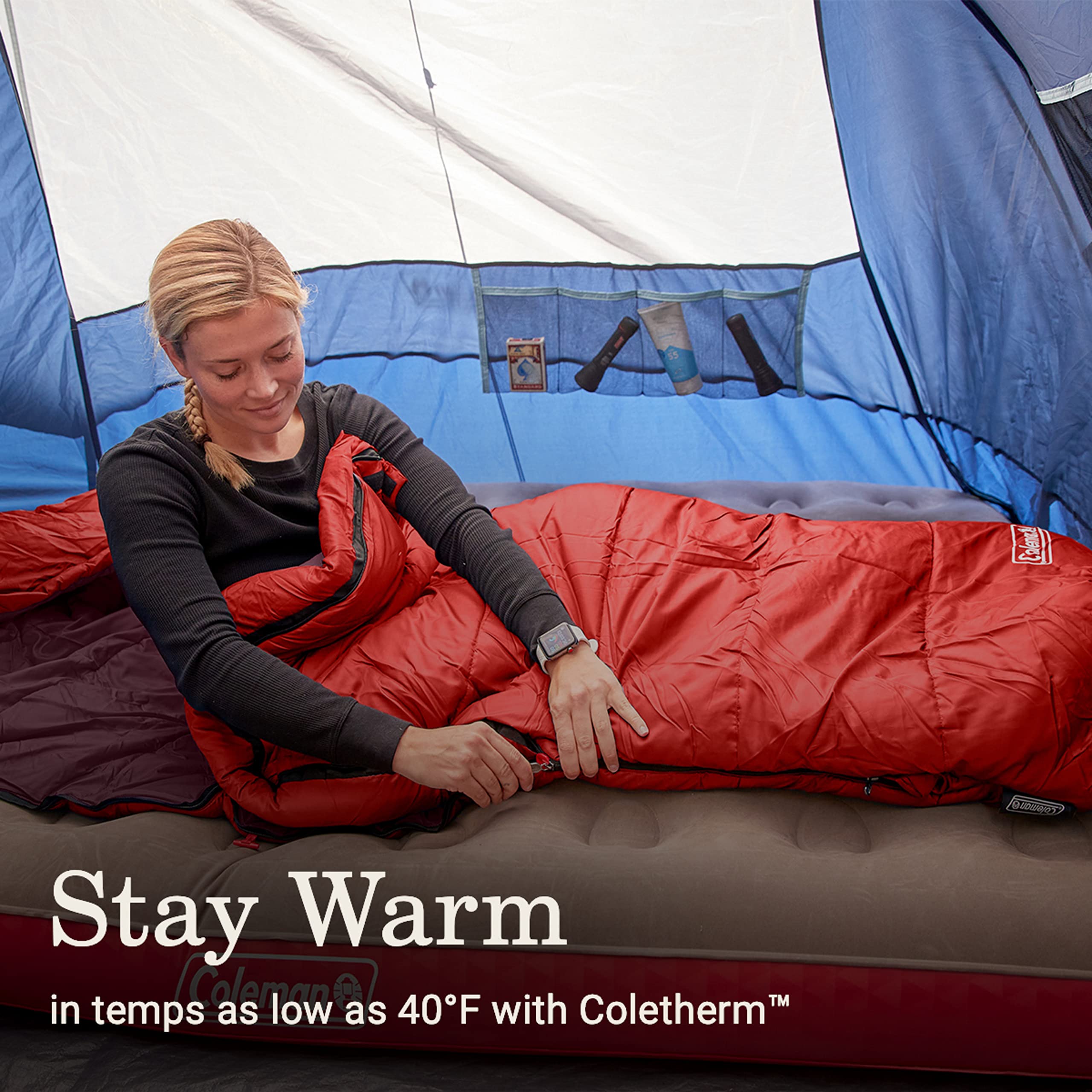 Coleman Sleeping Bag-Tidelands 40 Mummy Sleeping Bag For Adults