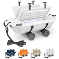Cuddy Crawler Cooler with Wheels - 40 QT Amphibious Floating Cooler and Dry Storage Vessel - White