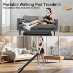 Deerrun Walking Pad, 2024 Upgrade Smart Under Desk Treadmill, Led Display & App/Remote Control, Treadmills For Home, Low Noise K