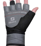 Skott 2020 Evo 2 Weightlifting Gloves With Integrated Wrist Wrap Support-Double Stitching For Extra Durability-Get Ripped With T
