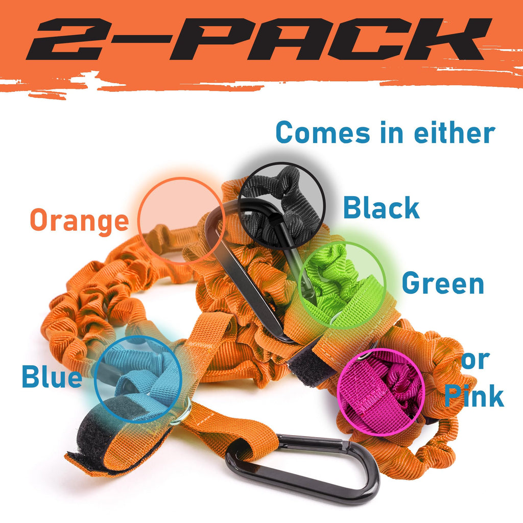 Gradient Fitness 2 Pack Kayak Paddle Leash, 5-8 Feet Stretchable Strap With Carabiner Secure Leash Lanyard Rope For Sup, Kayak,