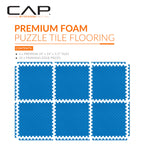 Cap Barbell 1/2-Inch Interlocking Eva Foam Exercise Puzzle Mats - 1 Pack | 24'' X 24'' X 1/2'' | Tatami Pattern - Blue