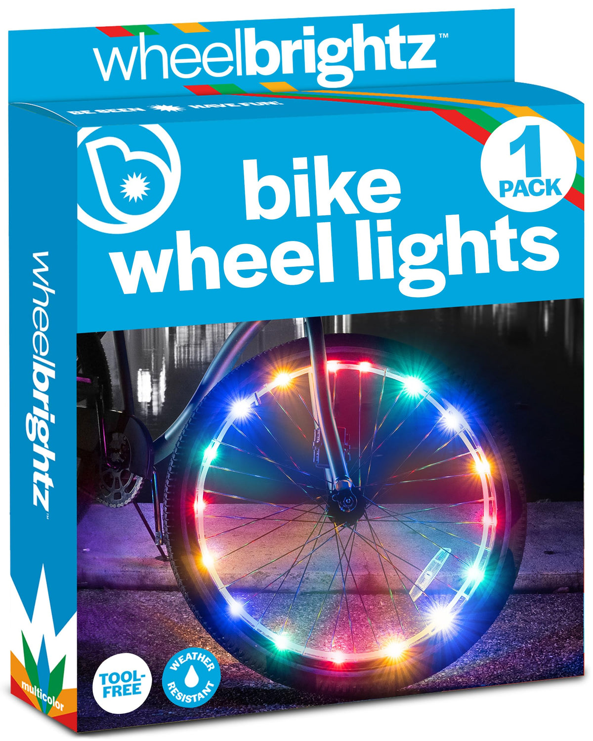 brightz Bike Wheel Lights (1 Tire) MultiColor WheelBrightz Bike Tire Lights Bike Lights for Wheels Bicycle Wheel Lights Bike Sp