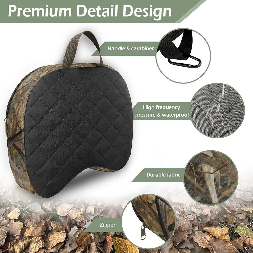 Urmona Portable Hunting Seat Cushion, 11.4 X 15.7 X 2.8In Thickening Lightweight Outdoor Cushion, Waterproof Sponge Dirty Proof
