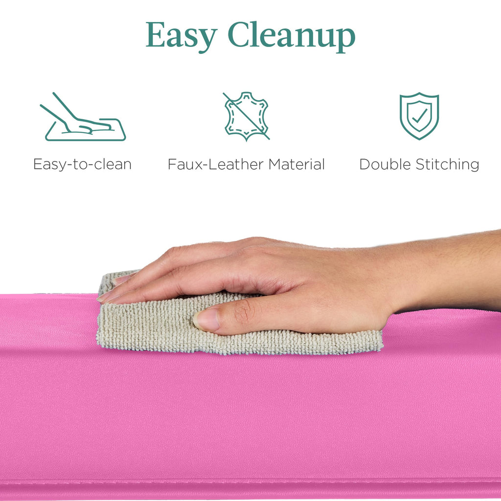 Best Choice Products 8Ft Folding Floor Balance Beam 2-Panel For Gymnastics Practice, Exercise - Pink