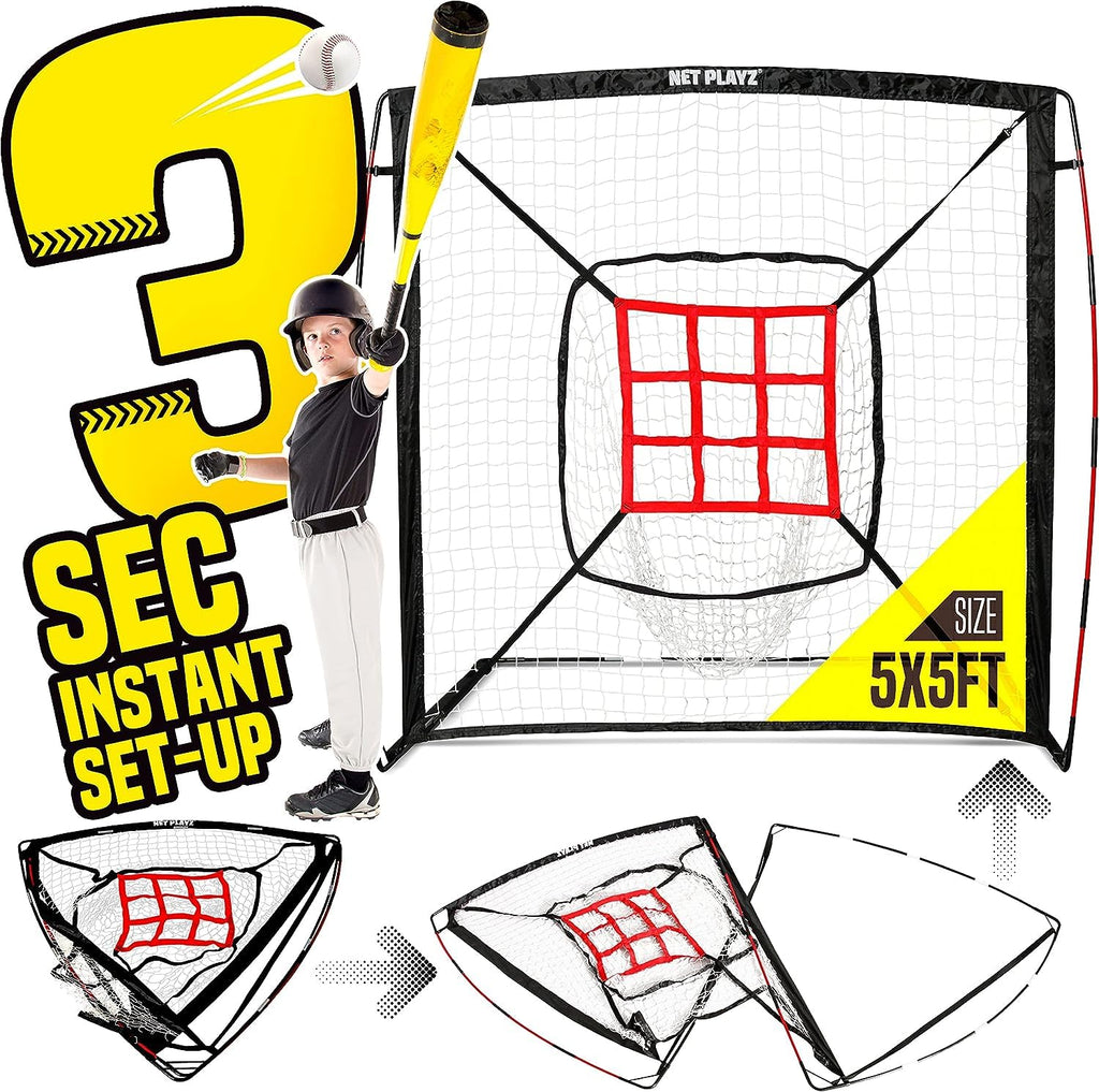 Baseball Net - Pitching & Hitting Net (9 Strike Zone, Portable & Quick-Fold) Gifts for Kids & Teens | Training Aids Equipment 5
