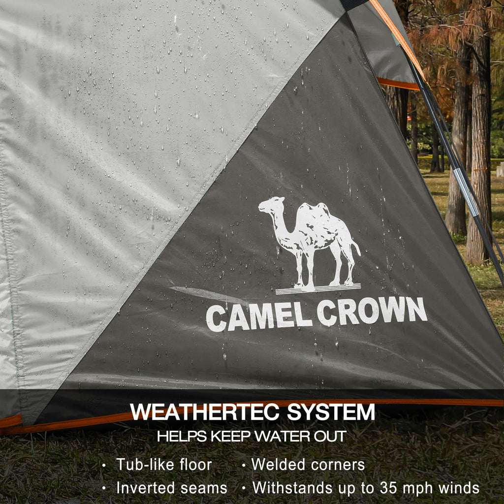Camel Crown Tents For Camping 6 Person Tent Waterproof Easy Setup Backpacking Tents With Floor Mats 3/4/5/6 Person Family Tent F