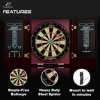 Eastpoint Sports Belmont Bristle Dartboard And Cabinet Set - Features Easy Assembly - Complete With All Accessories