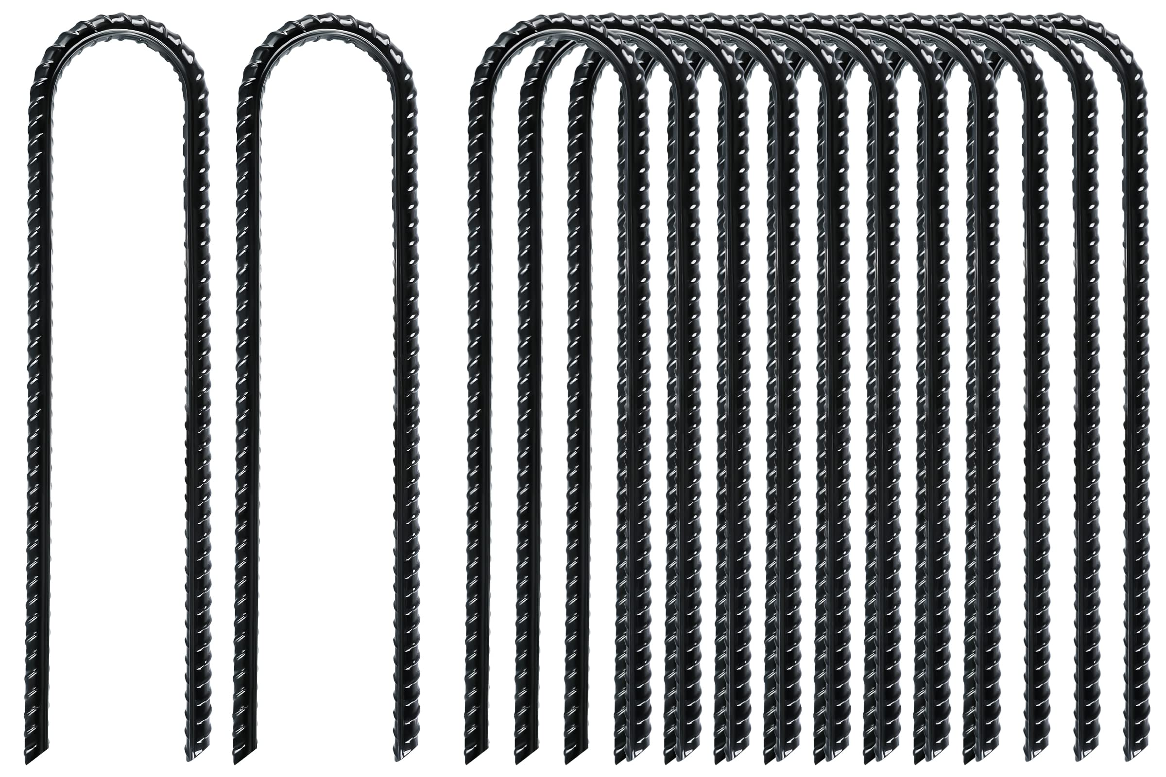 Gtongoko Trampolines Wind Stakes 12 Pack 12 Inch, Heavy Duty U Shaped Rebar Stake Ground Anchors Galvanized Steel Safety Trampol