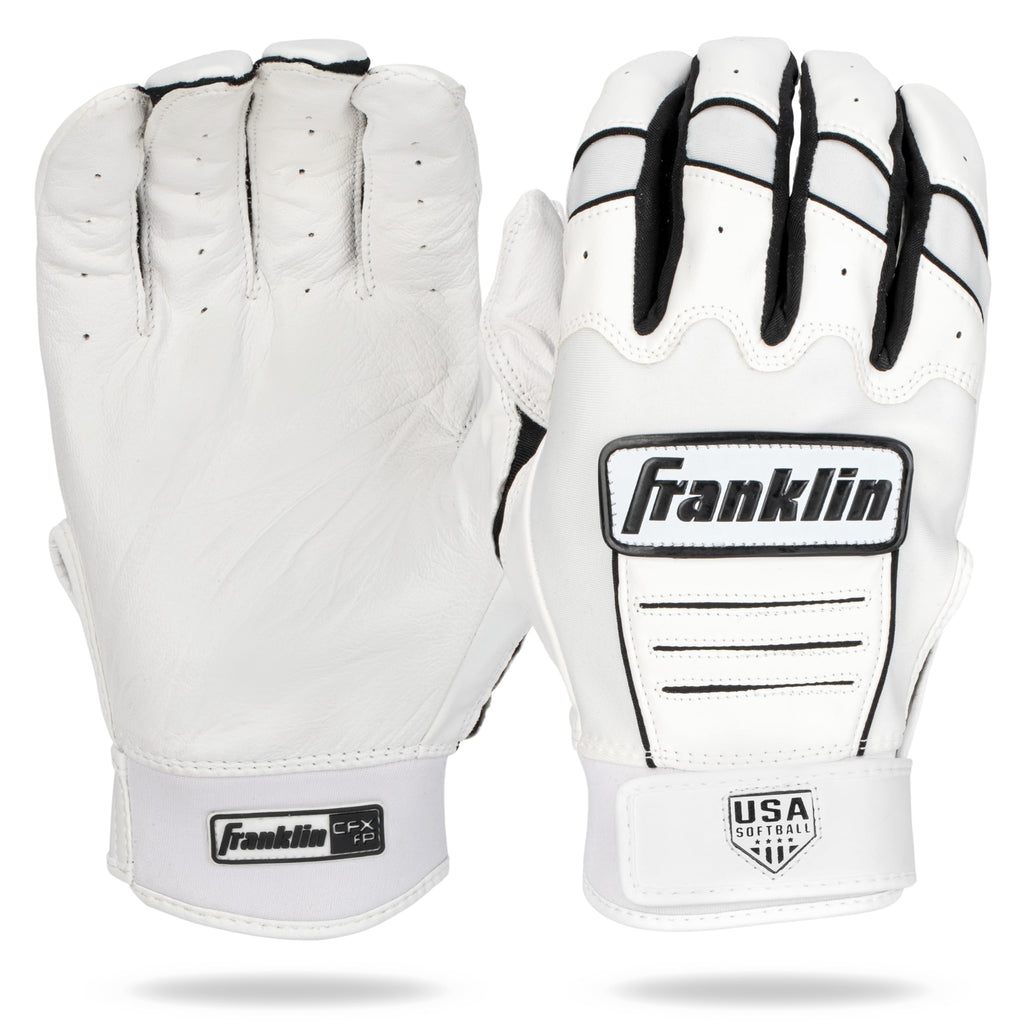 Franklin Sports Cfx Fp Softball Batting Gloves Pair, Women'S Large, White/Black