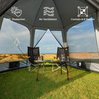 Kingcamp Screen Tent, Camping Tent For 6-8 Person 12' X 12' Portable Screen House Room With Detachable Sunshade For Camping, Gar