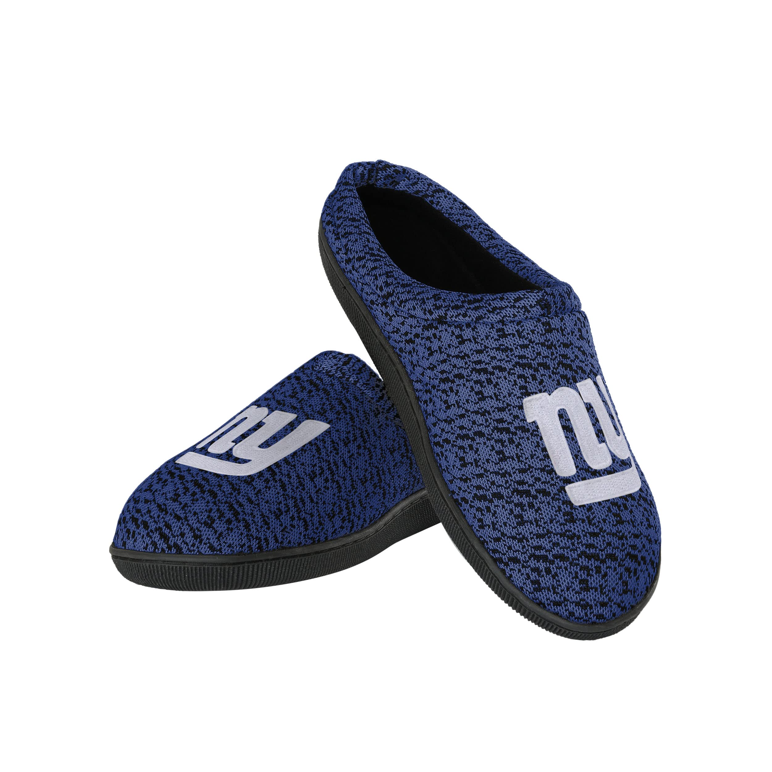 FOCO NFL New York Giants Mens Poly Knit Cup Sole Slipper, Team Color, Large (11-12)