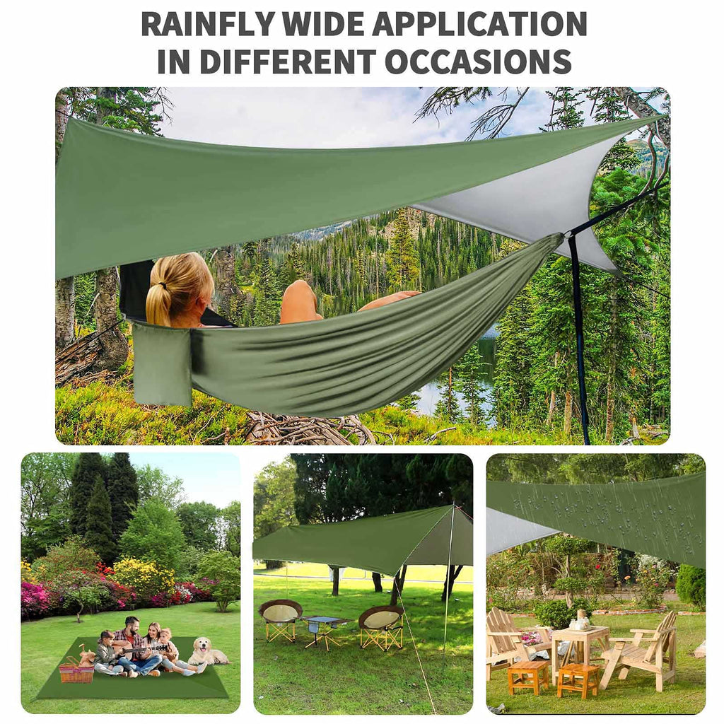 Gymolo Camping Hammock - Hammocks With Mosquito Net Tent And Rain Fly Tarp, Portable Single & Double Nylon Parachute Hammock Wit