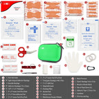 I Go 85 Pieces Hard Shell Mini Compact First Aid Kit, Small Personal Emergency Survival Kit For Travel Hiking Camping Backpackin