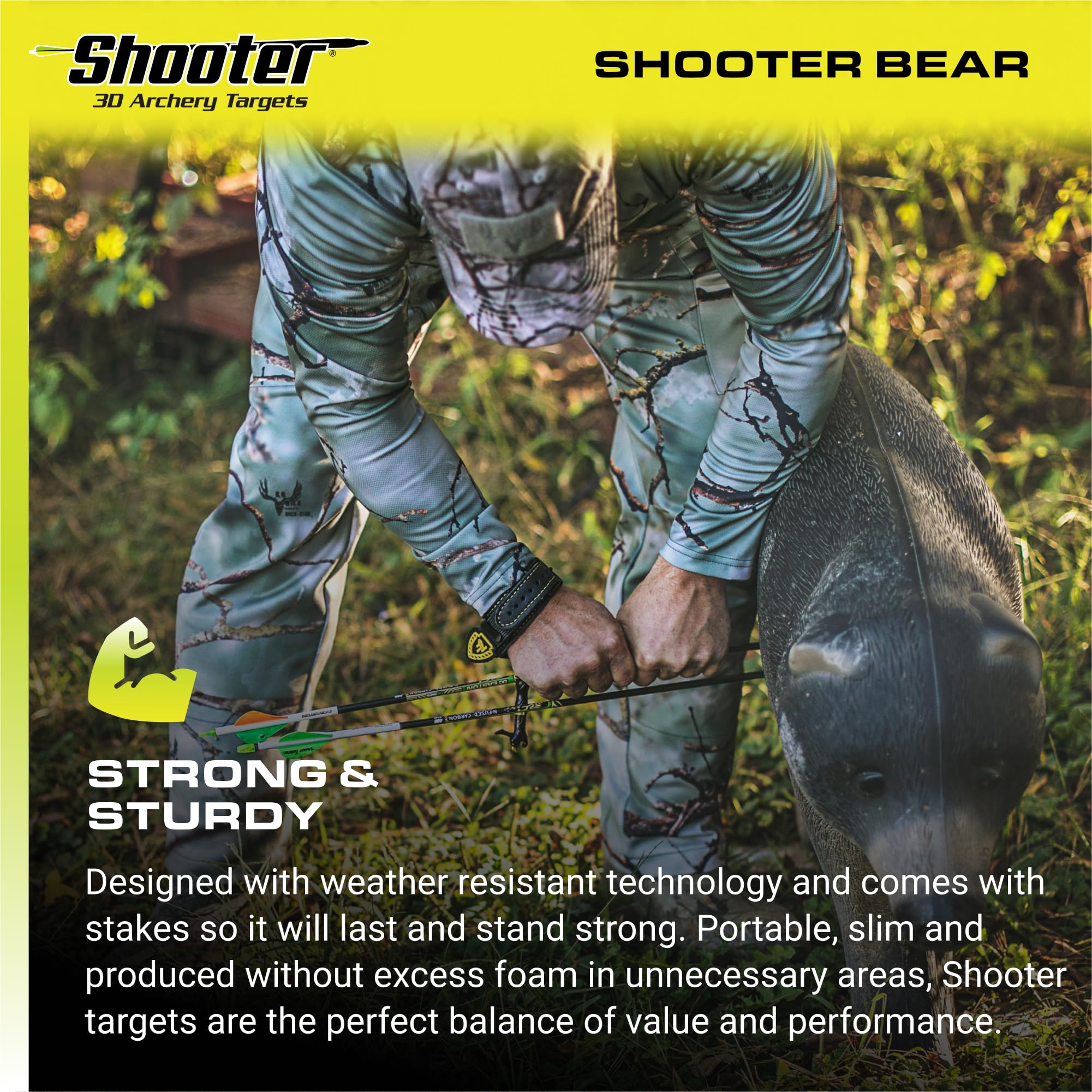 Shooter 3D Archery Bear Target, Black, One Size