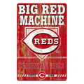 MLB Cincinnati Reds Unisex 11x17 Wood Signslogan Design, Team Color, One Size