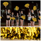 Dilibra 24Pcs Metallic Cheerleading Pom Poms, Cheerleaders Cheer Pom Poms Cheering Squad Hand Flower For Kids Adults Team Spirit