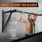 Yes4All Heavy Duty Wall Mounted Pull Up Bar - Chin Up Bar/Pull Up Bar Wall Mount,30 Lbs - Support Up To 500 Lbs (Black)