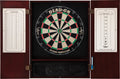 Viper Metropolitan Solid Wood Cabinet & Sisal/Bristle Dartboard Ready-To-Play Bundle: Deluxe Set (Dead On Dartboard And Darts), 