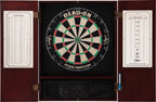 Viper Metropolitan Solid Wood Cabinet & Sisal/Bristle Dartboard Ready-To-Play Bundle: Deluxe Set (Dead On Dartboard And Darts), 