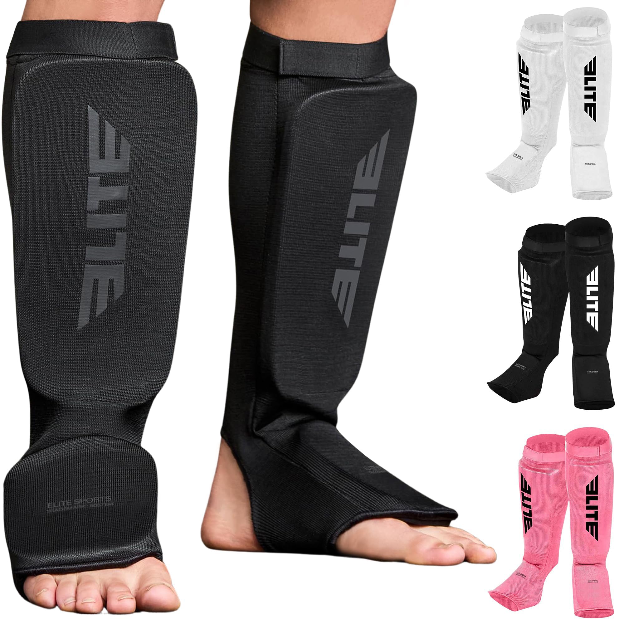 MMA Shin Pads for Muay Thai and Kickboxing, Protective Shin Guards with Instep Guard for Sparring and Training, for Adults, Kids