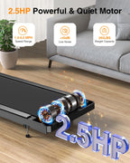 Walking Treadmill With Removable Handle,2.5Hp Portable Treadmills For Home And Office, 270Lbs Capacity Under Desk Treadmill With