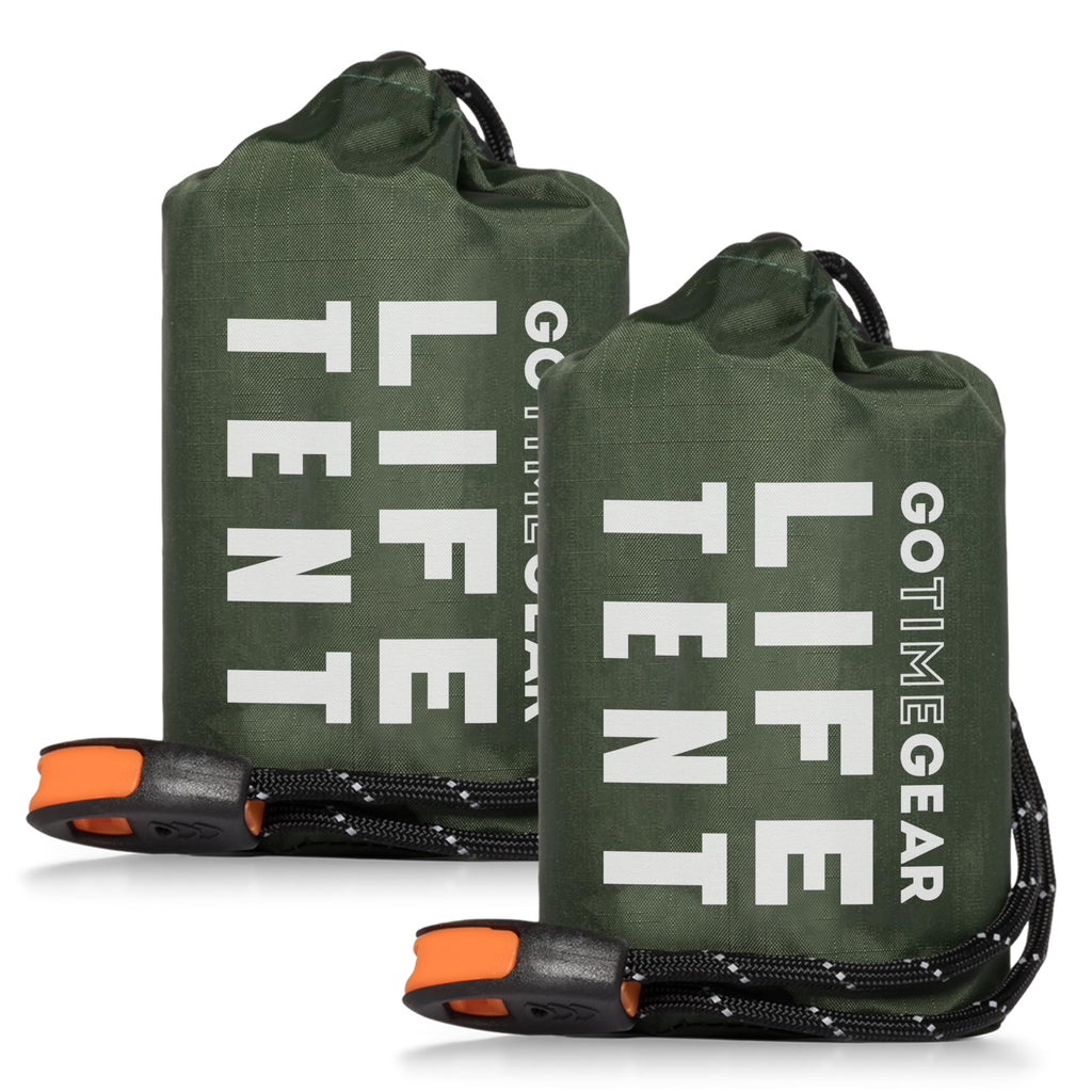 Go Time Gear Life Tent Emergency Survival Shelter - 2 Person Emergency Tent - Use As Survival Tent, Emergency Shelter, Tube Tent
