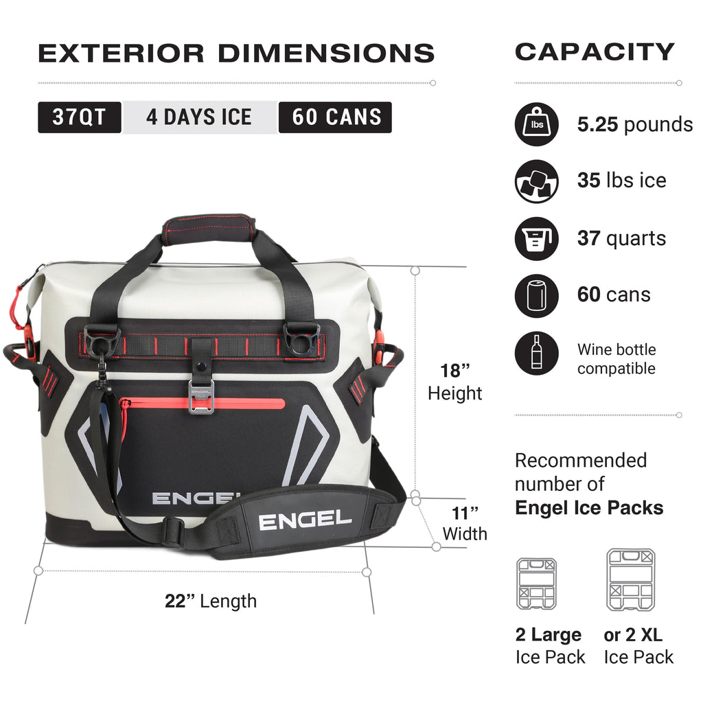 Engel Hd30 High-Performance Soft Sided Tote Cooler - Durable, Leak-Proof, Portable Ice Chest For Camping, Fishing, Tailgating &