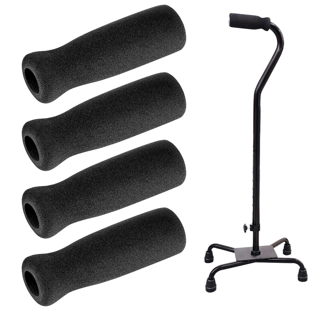 Timtin Foam Cane Handle Grip Replacement Offset Walking Hand Foam Handle For Bicycle Handlebars 4.53 X 0.98 X 0.98 Inch, Black(4