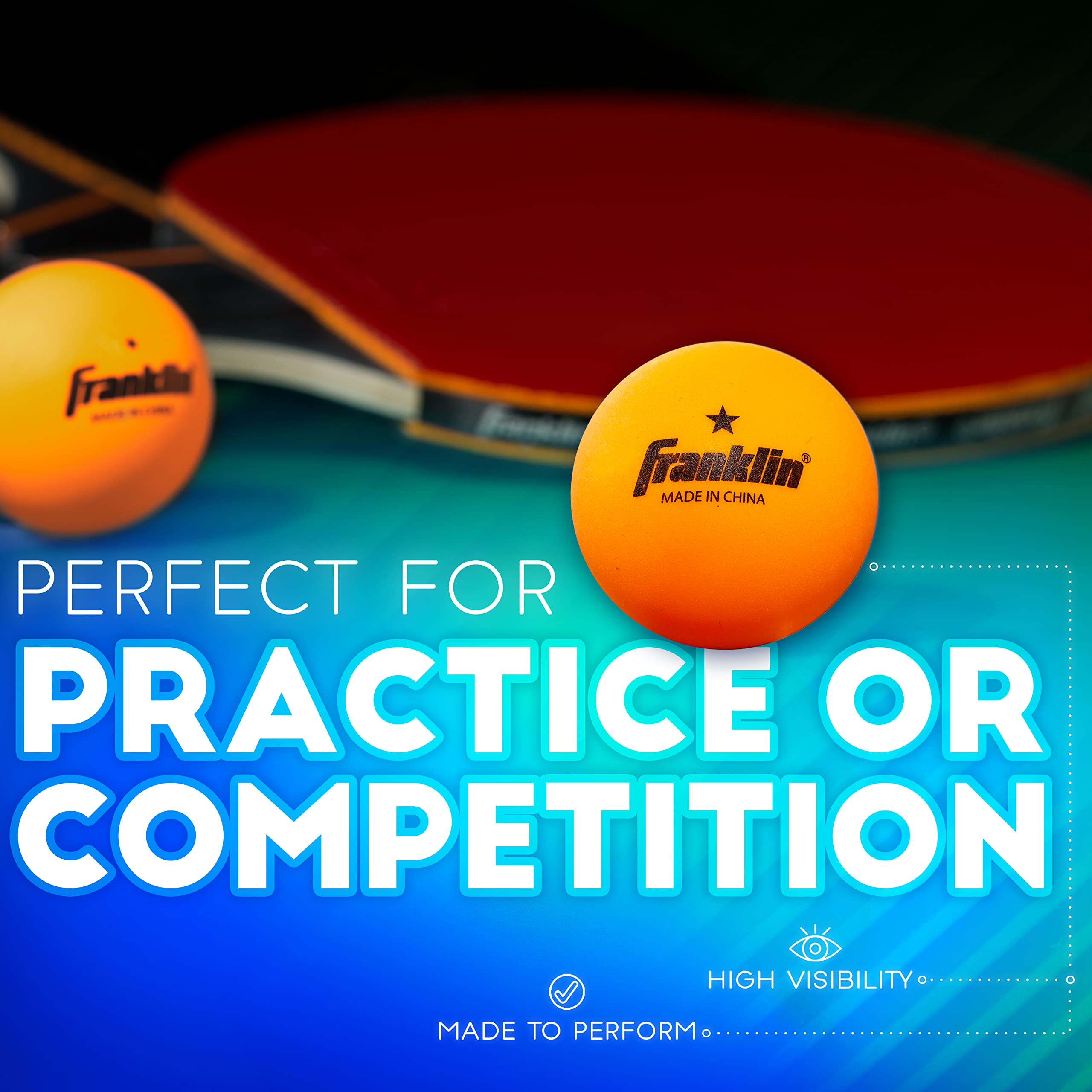 Franklin Sports Ping Pong Balls - Official Size + Weight Orange 40Mm Table Tennis Balls - One Star Professional Ping Pong Balls