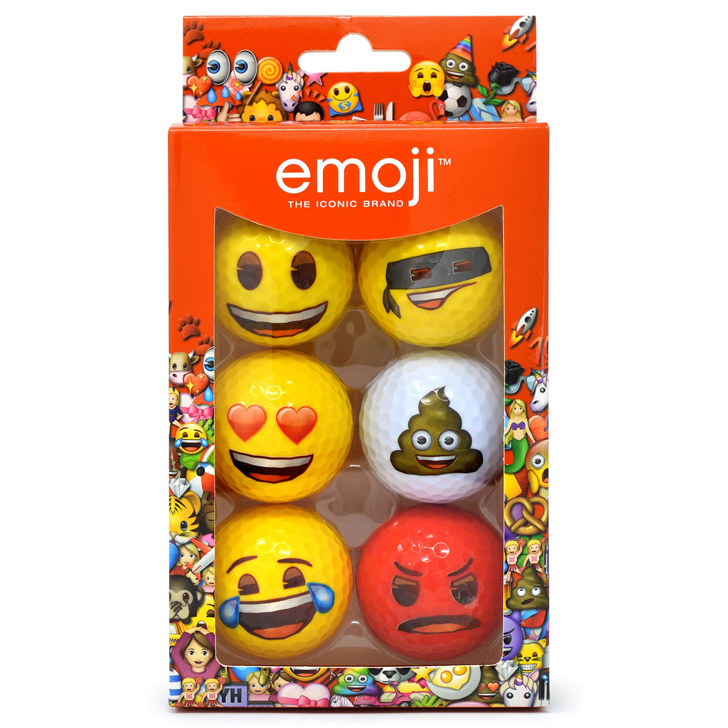 Emoji Official Novelty Fun Golf Balls - 6 Pack