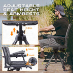 Tr 360 Degree Swivel Hunting Blind Chair,400 Lbs Capacity Silent,4 Legs And Seat Armrests Height Adjustable,Comfortable Padded S