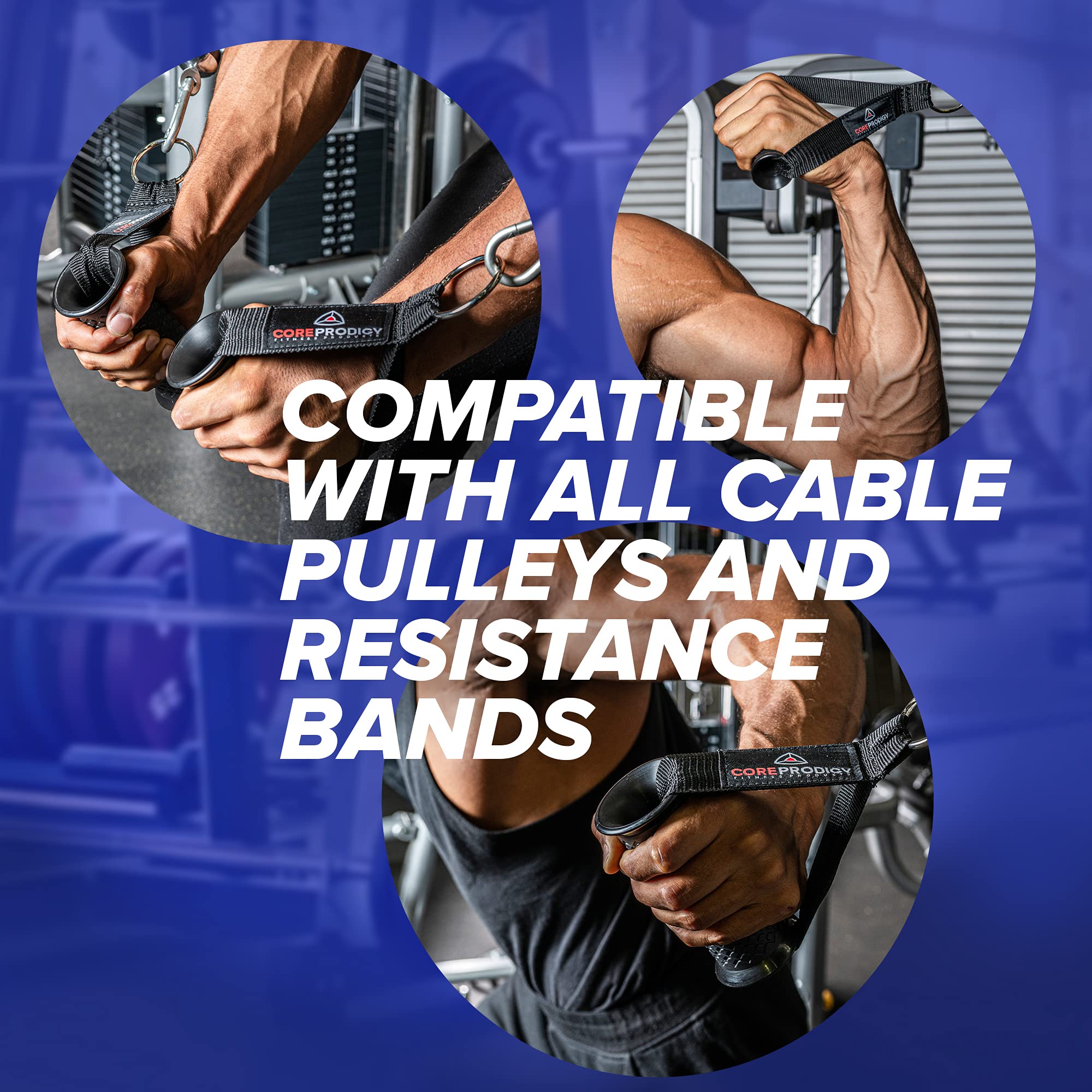 Core Prodigy Heavy Duty Exercise Handles - Grip Attachments For Cable Machine Pulleys, Gym Equipment, Resistance Bands, And Weig