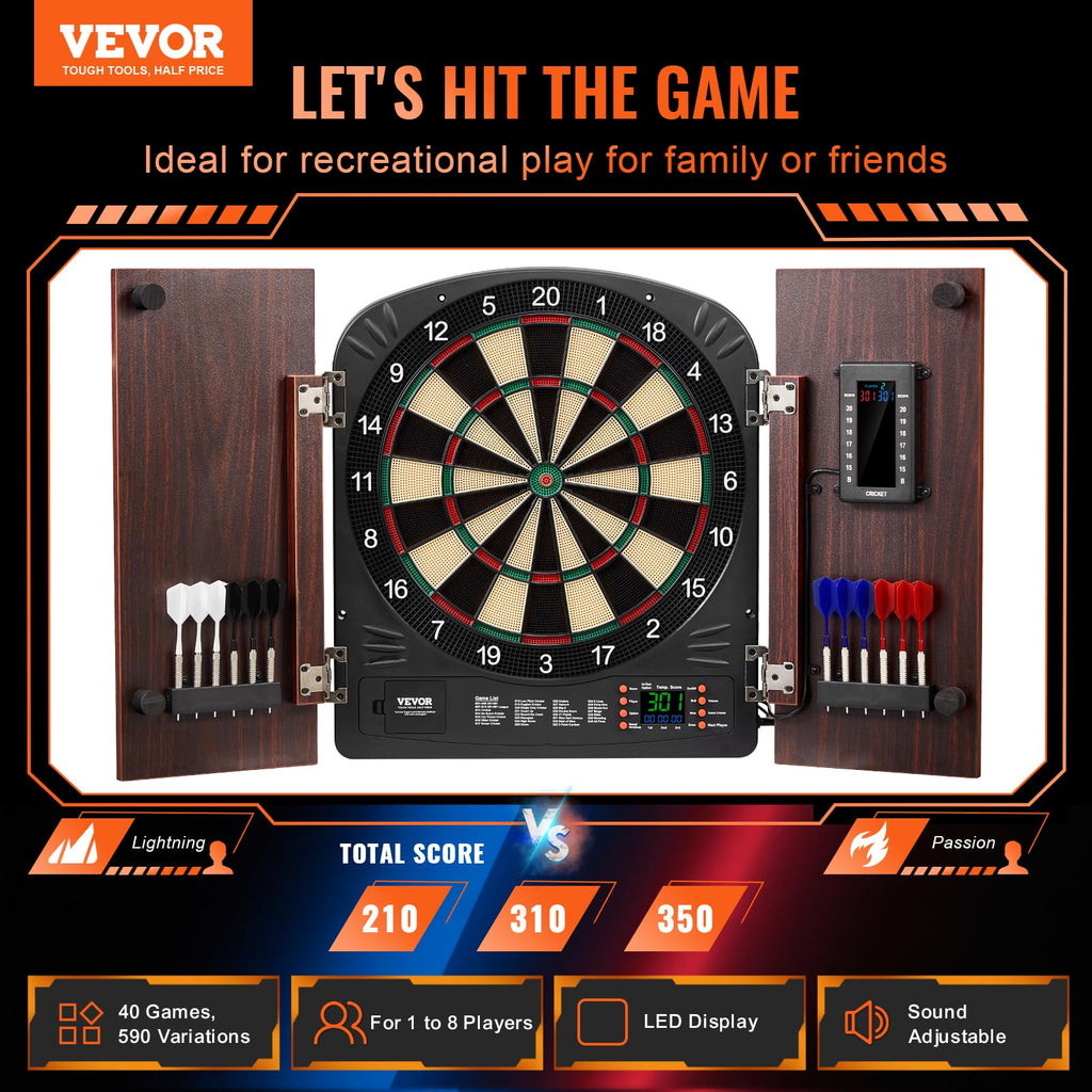 Vevor Dartboard And Cabinet Set Complete With All Accessories Easy Assembly